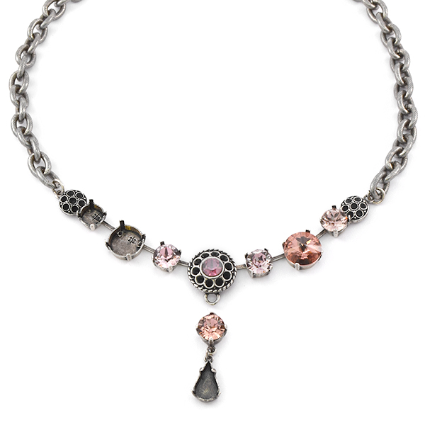 39ss, 12mm Rivoli Cup chain with Oval link chain Necklace base Gita