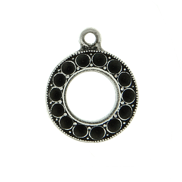 8pp Hollow Circle Metal Casting Pendant Base With Top Loop Gita Jewelry - Swarovski Hollow Crystal Circle Pendant 8pp Hollow Circle Metal Casting Pendant Base With Top Loop Gita Jewelry - Swarovski Hollow Crystal Circle Pendant