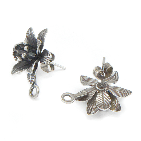 Stud Earring Base Image Of 24ss Flower Stud Earring Base With Bottom Loop Gita Jewelry