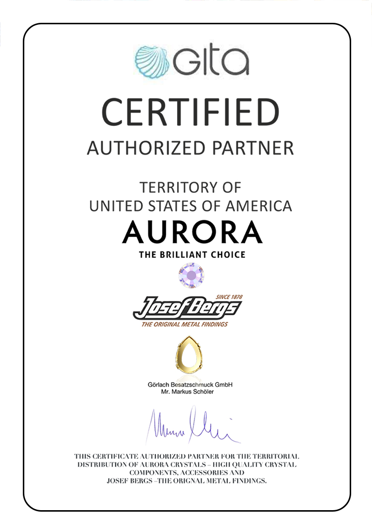 Aurora crystals - certificate united states of america